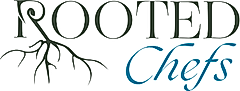 Logo reading “ROOTED Chefs” with a stylized tree root graphic