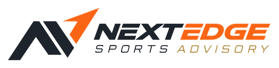 Logo for NextEdge Sports Advisory on a black background