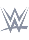 Stylized WWE logo with overlapping white and blue letters on a dark background