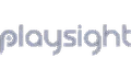 Blue and gray stylized logo reading "playstack" on a dark background