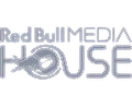 Abstract logo with the words "THE MEDIA HOUSE" in a stylized gray design.