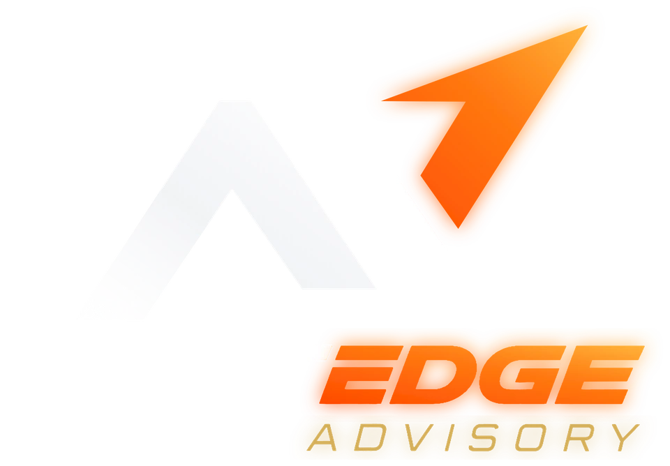 Logo graphic with a white stylized A and orange arrow on a black background