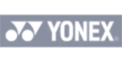 YONEX logo with icon and wordmark on a gray background
